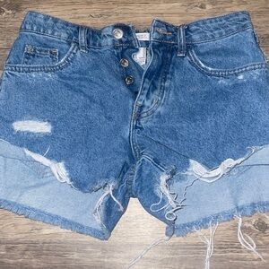 Denim jean high waisted cheeky shorts forever 21